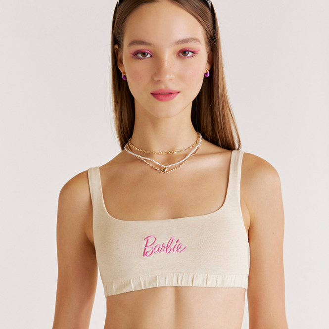 SABINA | BARBIE เสื้อชั้นในไร้โครง รหัส SBLU598 & SULU598 - สีครีม