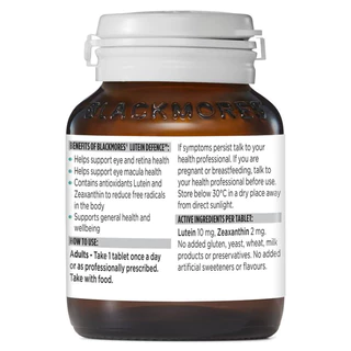 Blackmores Lutein Defence 60 Tablets บำรุงสายตาและป้องกันประสาทตาเสื่อม