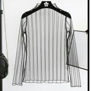 เสื้อท็อปซีทรู แขนยาว ผ้าตาข่าย เซ็กซี่ สําหรับผู้หญิง [พร้อมส่ง]​je