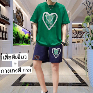 พร้อมส่ง เสื้อยืดชุดผู้ชาย เสื้อยืดผู้ชาย กางเกงขาสั้น-2005