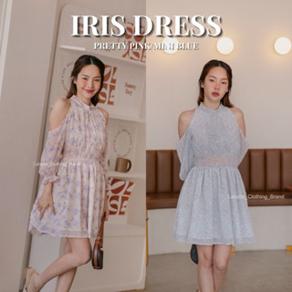 🍎New Color LABELLE รุ่น iris dress เดรสสั้น ผ้า chiffon ลายดอกละมุน