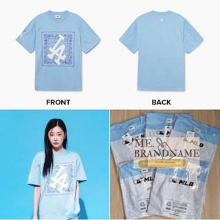 ของแท้ 💯% MLB Paisley Big Logo one Point T-Shirts เสื้อยืดสีฟ้า LA 💙💙