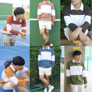 Sonson-เสื้อแขนยาว oversize ผ้านิ่มใส่สบาย ทรงเกาหลี 6สี ผ้าคอตตอน