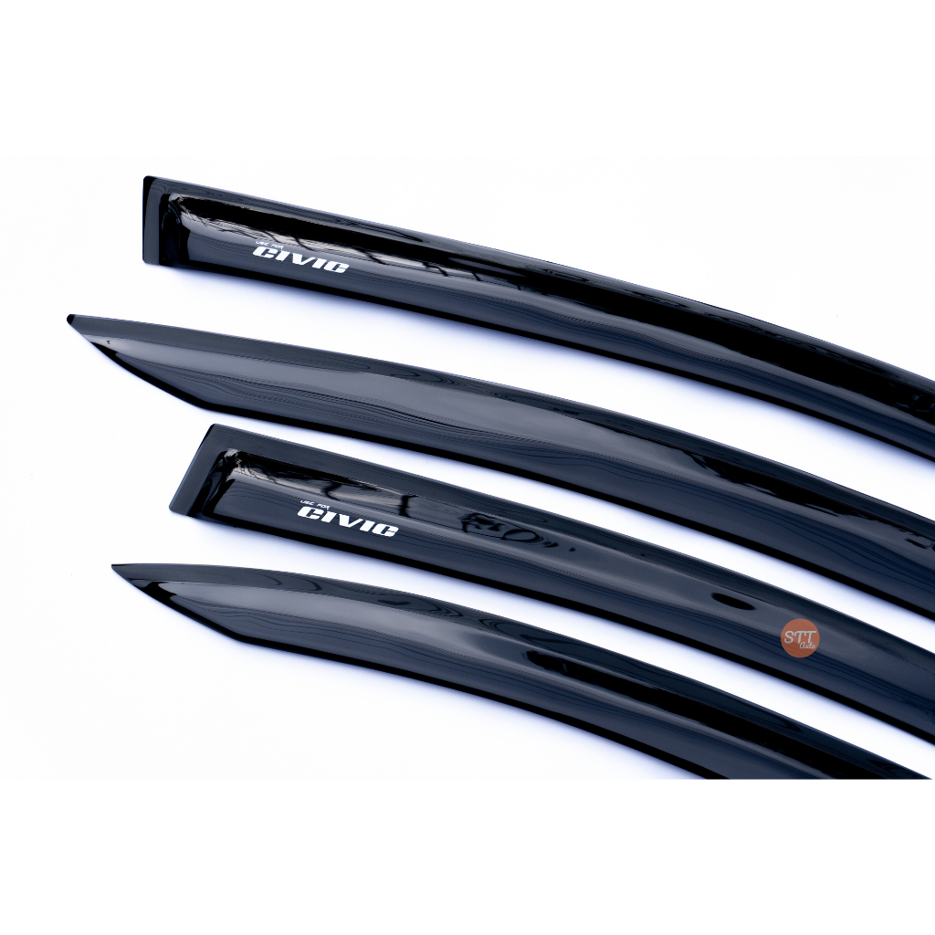 คิ้วกันสาดประตู HONDA CIVIC FD ปี 2006 - 2011 สีชา พร้อมกาว 3M พร้อมติดตั้ง กันสาด รถยนต์ ฮอนด้า ซีวิค civic ตรงรุ่น