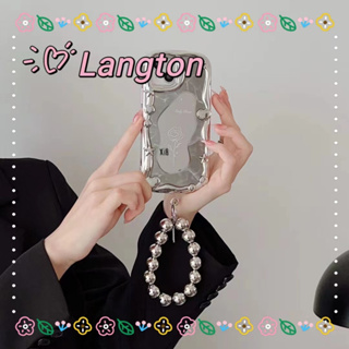 🌈Langton🌸พื้นผิวกระจก ดอกกุหลาบ รูปติด iphone 11 14 pro max เจ๋ง หวานเท่ ระดับสูง case for iPhone 12 13