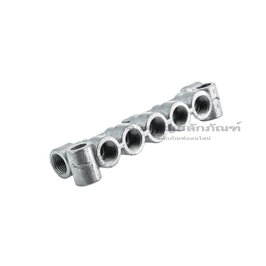 ข้อต่อรวมหัวจ่ายจารบีน้ำมันหล่อลื่นแบบตาไก่เสียบสาย 7 ทาง รูเข้า Lubrication Manifold with Values 7 
