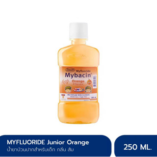 Mabacin [&gt;Myfluoride ส้ม 250 ml&lt;] น้ำยาบ้วนปากเด็ก มายบาซิน จูเนียร์ (Exp 25/07/25)