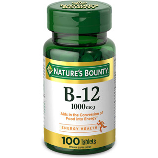 วิตามินบี 12, Vitamin B12 1000mcg, Supports Energy Metabolism and Nervous System Health, 100 Tablets