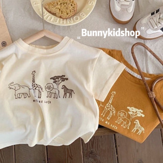 เสื้อยืดเด็กผู้ชายลายสวนสัตว์🦒🦒สุดน่ารัก เสื้อยืดคอกลมใส่สบาย สำหรับหน้าร้อนสไตล์เกาหลี