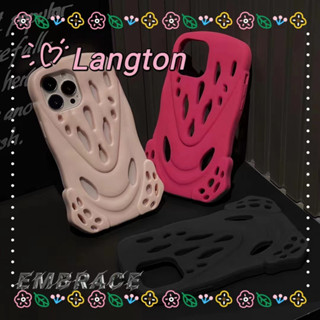 🌈Langton🌸เคสซิลิโคนนิ่ม ป้องกันการหล่น iphone 11 14 pro max เรียบง่าย แปลกๆ สีทึบ case for iPhone 12 13