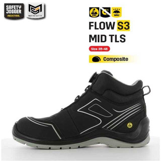 [รับประกัน 3 เดือน] Safety Jogger รุ่น FLOW S3 MID TLS รองเท้าเซฟตี้ หนัง หัวคอมโพสิท หุ้มส้น ไม่มีเชือก