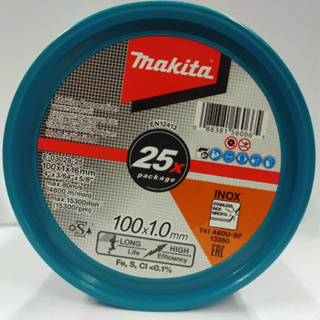 (25ใบ/กล่อง) MAKITA แผ่นตัด 4"x1mm. E-03028