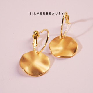 โค้ด SILV45 ลด45.-  Silver beautyต่างหูใบเรียบขอบหยักE03603