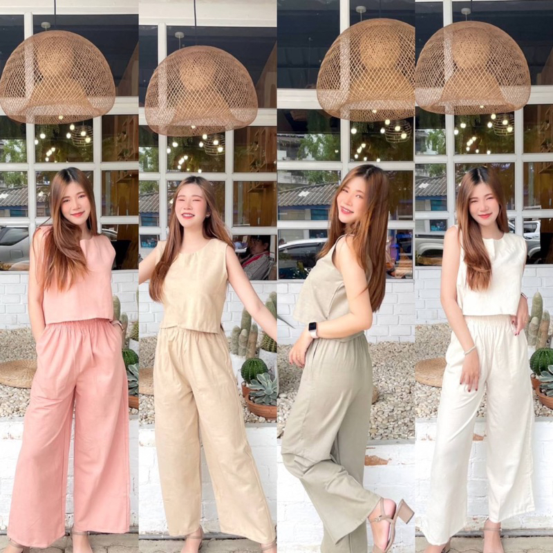 ชุดเซ็ต 2 ชิ้น เสื้อ+กางเกง ผ้าฝ้าย เสื้อผ้าฝ้าย กางเกง กางเกงขายาว