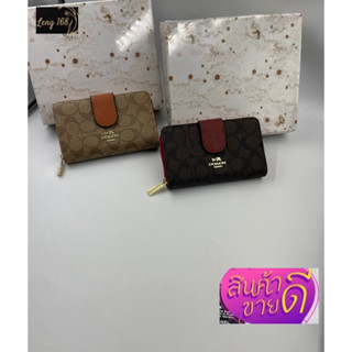 กระเป๋าสตางค์ผู้หญิงใบกลางcoach สินค้าพร้อมส่ง พร้อมกล่อง ถุงผ้า งานเกรดพี่เมียม ขนาด6.5นิ้ว