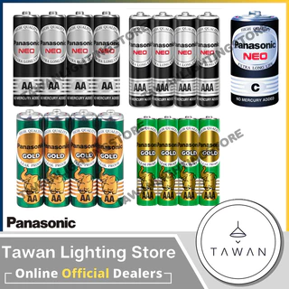 [12ก้อน] Panasonic ถ่านไฟฉาย ถ่านรีโมท รุ่น Neo AA, AAA รุ่น Gold AA, AAA