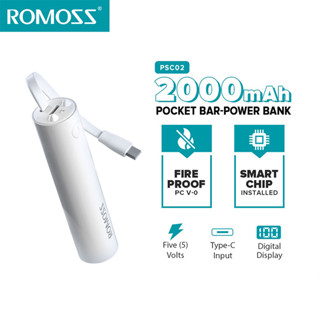 Romoss PSC02 7.4W 2000 mAh Pocket-Bar Powerbank Type C Output MINI Power bank