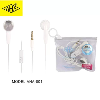 หูฟัง AHA 3.5mm เสียงชัดดี เบสดี กระเป๋าเก็บของกันน้ำ Built-in Microp รองรับรุ่น vivo oppo samsung huawei(จัดส่งที่รวด)