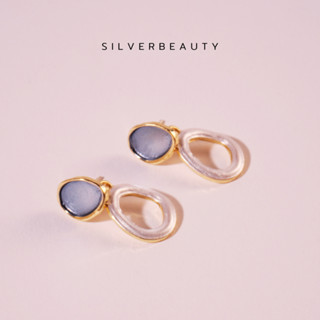 โค้ด SILV45 ลด45.- Silver beautyต่างหูโดนัททูโทนแฟชั่นE09103