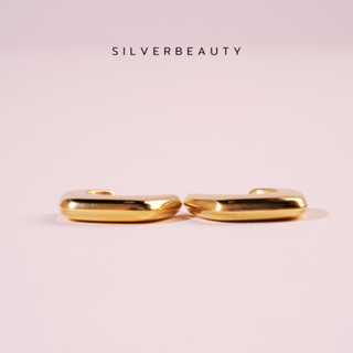 โค้ด SILV45 ลด45.- Silver beautyต่างหูลายเรียบขอบมิติแฟชั่นE09510