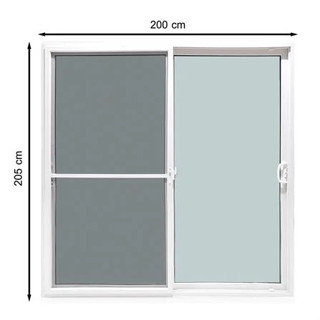 ประตูบานเลื่อน UPVC S-S มุ้ง AZLE-EURO FRAME 200x205 ซม. สีขาว