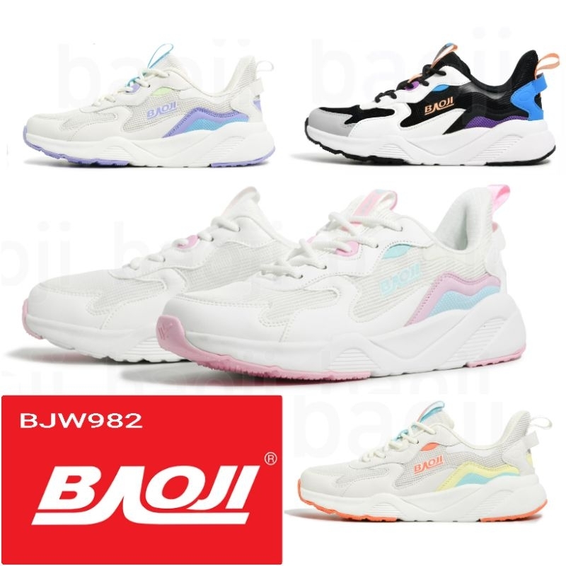 รองเท้าผ้าใบ​ Sneak Upper BJW982 BJW840 ใส่ทำงาน​ เที่ยวเล่น ลำลอง​  เบาจิ Baoji​ ครีม ม่วง ดำ​ ฟ้า