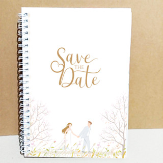 สมุดเซ็นอวยพรSave the date ขนาดA5(15x21cm)