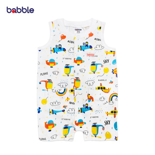 BABBLE จั้มสูทขาสั้น บอดี้สูทเด็ก แบบแขนกุด อายุ 3 เดือน ถึง 2 ปี (3 ลายให้เลือก) (DRS005) (BDRS)