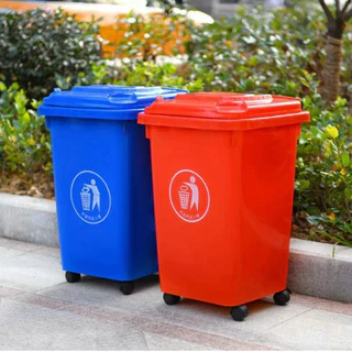 ถังขยะพลาสติกHDPE 30L 50L แบบมีฝาปิด มีล้อ คุณภาพดี ทนทาน ขนาดพอเหมาะ ใส่ถุงขยะขนาด 24×28 นิ้ว