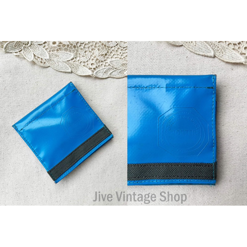 กระเป๋าใส่เหรียญ  กระเป๋าอเนกประสงค์ใบเล็ก ผ้าใบ สีฟ้า Porter Tokyo ของแท้ มือสองจากตู้ญี่ปุ่น made in Japan สภาพดี