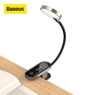 Baseus โคมไฟ LED แบบคลิป ชนิดชาร์จ USB สำหรับอ่านหนังสือ แล็บท็อป ตอนกลางคืน