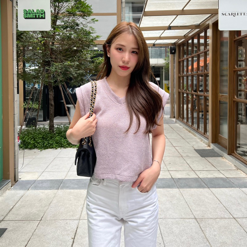 Sweater Vest #SBSWT59 (Pink Gray)