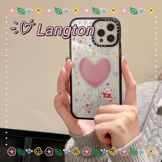 🌈Langton🌸รูปหัวใจ นางฟ้า หมีน้อย สาวน่ารักหัวใจ iphone 11 14 pro max ขอบเต็ม ป้องกันการหล่น case for iPhone 12 13