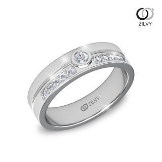 Zilvy แหวนชายเพชรน้ำร้อย 0.15 กะรัต (BR545)