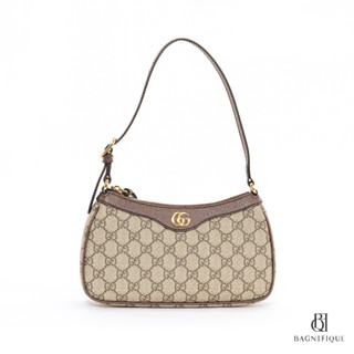 GUCCI OPHIDIA MINI BROWN GG SUPREME MONOGRAM GHW