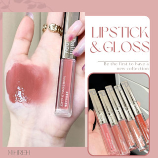 [6031](พร้อมส่ง) Lipstic and Gloss 2in1 ลิปสติกเนื้อดี พร้อมลิปกลอส ปากวาวขึ้นสุด ติดแน่นทนนาน