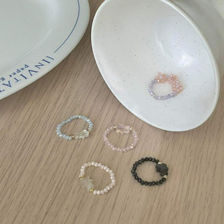 Winterwinter Jewelry Silver925 : แหวนร้อยด้วยเส้นเอ็น แหวนยางยืด สีน่ารักมาก ใส่ติดมือได้ตลอด