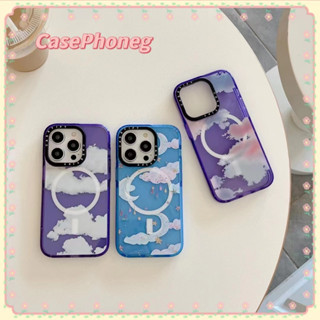 🍑CasePhoneg🍑ป้องกันการหล่น ขอบเต็ม โปร่งแสง 11 14 pro max ก้อนเมฆ ไล่ระดับ ดวงจันทร์ case for iPhone 12 13