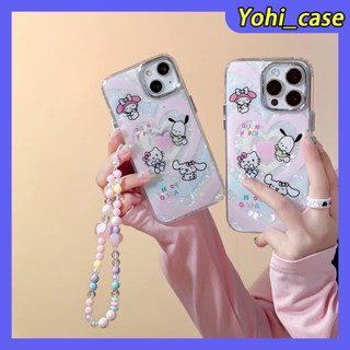 💕พร้อมส่ง💕iPhone 14 13 12 11 Pro Max เคส for เคสไอโฟน11 เรียบง่าย บางเบาพกพาง่าย การ์ตูน น่ารัก แฟชั่น โซ่มุก Case