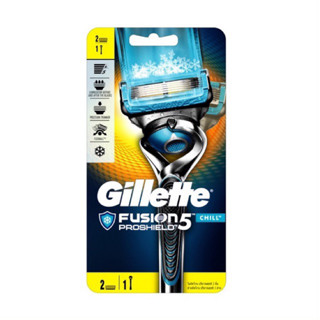 Gillette Fusion Proshield ยิลเล็ตต์ ฟิวชั่น โปรชิลด์ ชิลล์ ด้ามพร้อมใบมีด และ ใบมีดสำรอง (มีดโกนหนวด)