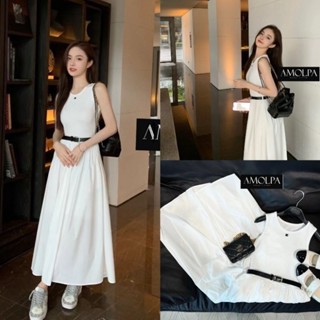 LONG MAXI DRESS CHANEL WITH BELT  ตัวนี้ทรงยาว มีน้ำหนัก หน้าอกปักLOGO CHANEL ใส่ออกงาน ใส่เดินห้างชิวๆ