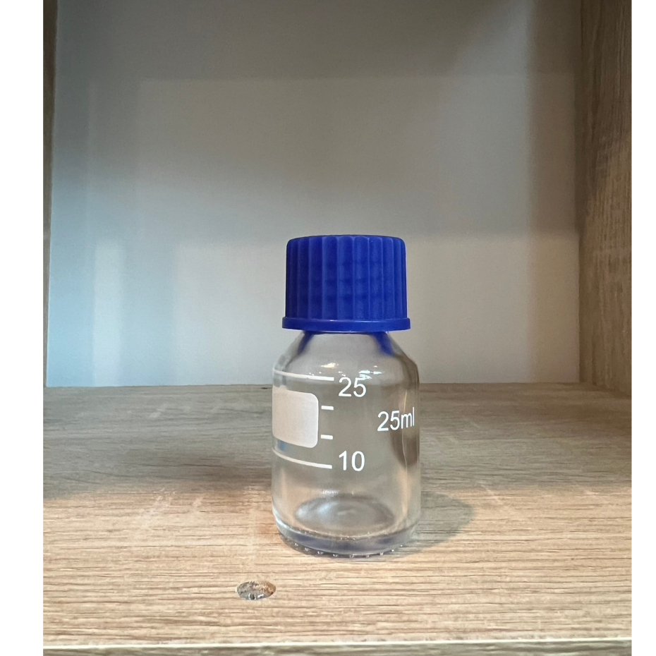 ขวดเเก้วใส่สารละลาย (สีใส) ขนาด 25ml (Laboratory Bottle) LAB
