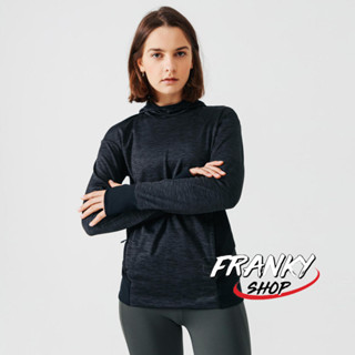 เสื้อมีฮู้ดใส่วิ่งสำหรับผู้หญิง เสื้อวิ่งกันลม Womens Running Hoodie Warm