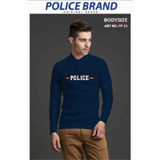 Police Bodysize  เสื้อโปโลแขนยาว ทรง Slim fit พอดีตัว สีขาว,ดำ,เทา,กรม ใส่ได้ทั้งผุ้ชาย/ผู้หญิง (FP23,BP24,XP21)