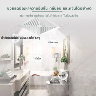 Exhaust fan พัดลมดูดอากาศ 220V พัดลมระบายอากาศ พัดลมดูดอากาศติดเพดาน เงียบปริมาณลมขนาดใหญ่ 8 "/9/10"/12"นิ้ว