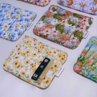 mini purse (02) flowers กระเป๋าสตางค์แบบซิปบน-หลัง