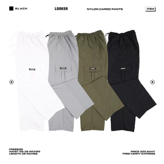 LOOKER - NYLON CARGO PANTS กางเกงขายาวผ้าร่ม ทรงคาร์โก้