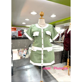 🎈Plussize ชุดเซ็ตคนอ้วน🎈 👚อก 44-46ยาว21      เอว 32-42สพ48ยาว18