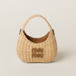 (พรีออเดอร์) มิวMiu  Wander wicker handbag กระเป๋าสานรับซัมเมอร์