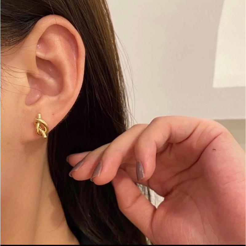 small knot earrings - stainless steel